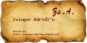 Zsingor Adrián névjegykártya